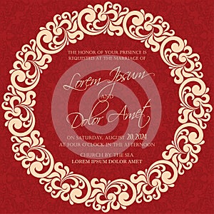 Wedding invitation or announcement card