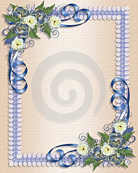 Wedding invitation blue floral