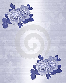 Wedding invitation Blue roses