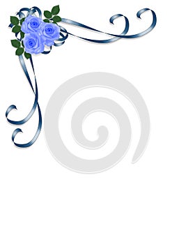 Wedding invitation Blue roses
