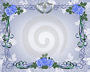 Wedding Invitation Border Blue