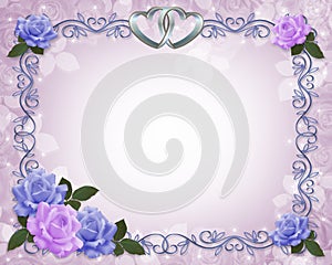 Wedding Invitation Border Lavender roses