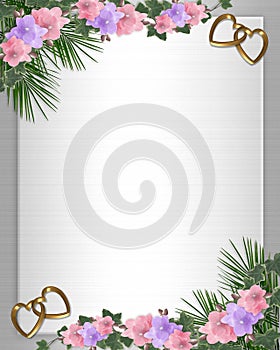 Wedding invitation Border orchids ivy