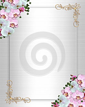 Wedding invitation Border orchids ivy