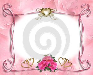 Wedding invitation border pink