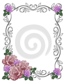 Wedding Invitation Border roses