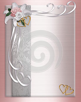 Wedding Invitation Border Satin Roses