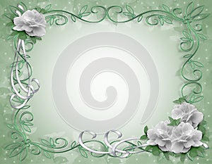 Wedding Invitation Border White Roses