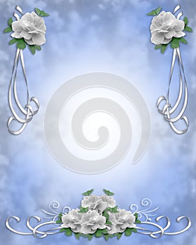 Wedding Invitation Border White Roses