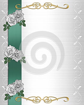 Wedding Invitation Border white roses