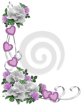 Wedding Invitation Border White Roses