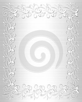 Wedding Invitation Border White Satin