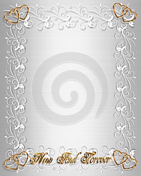 Wedding Invitation Border White Satin