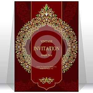 Wedding invitation or card with abstract background.