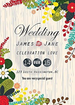 Wedding invitation card, arrangements background