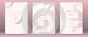 Wedding invitation card design elegant of pink