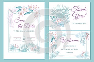 Wedding invitation card design, floral invite, soft pastel colors