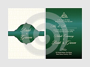 Wedding Invitation Card Design In White And Green