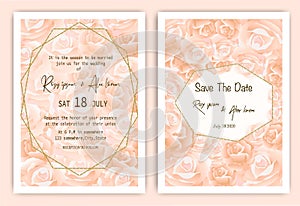 Wedding invitation card Floral hand drawn frame .Greenery Wedding Invitation ,Template Eucalyptus  Wedding Invitation