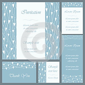Wedding or invitation card set