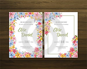 Wedding invitation card template with copper color flower floral background. wedding invitation. Save the date. Vector