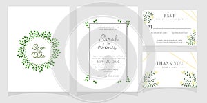 Wedding invitation card template with copper color flower floral background. wedding invitation. Save the date. Vector illustratio