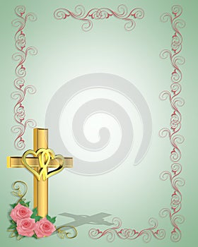 Wedding Invitation Christian Cross