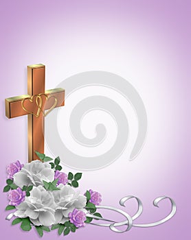 Wedding Invitation Christian Cross