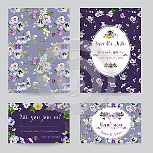 Wedding Invitation or Congratulation Card Set