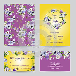 Wedding Invitation or Congratulation Card Set