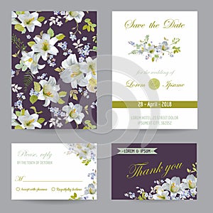 Wedding Invitation or Congratulation Card Set