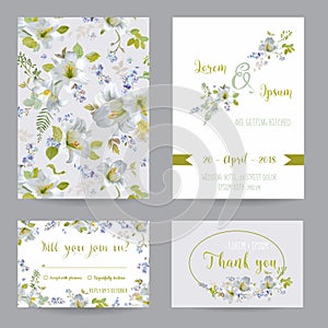 Wedding Invitation or Congratulation Card Set