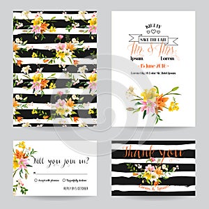 Wedding Invitation or Congratulation Card Set