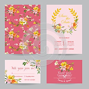 Wedding Invitation or Congratulation Card Set