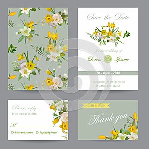 Wedding Invitation Congratulation Card Set. Save the Date