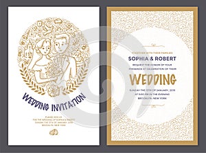 Wedding Invitation Doodle Card