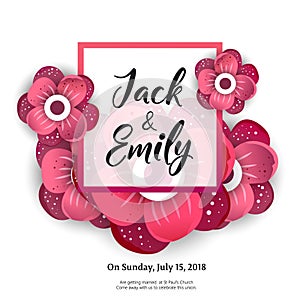 Wedding Invitation, floral invite card Design