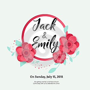 Wedding Invitation, floral invite card Design