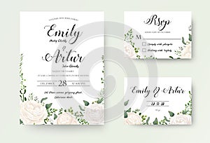 Wedding Invitation floral invite Rsvp cute card vector Designs s