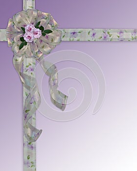 Wedding invitation floral ribbons