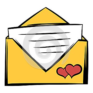 Wedding invitation icon cartoon