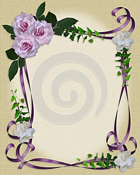 Wedding Invitation Lavender Roses
