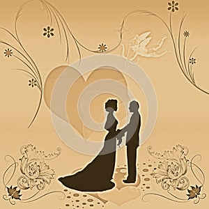 Wedding invitation. Love, marriage, happiness
