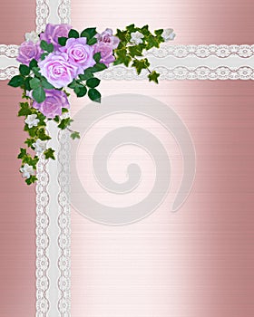 Wedding invitation Pink roses