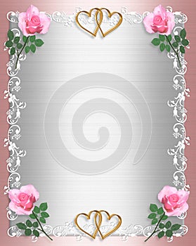 Wedding invitation Pink Satin Shabby chic