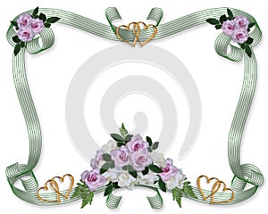 Wedding invitation roses border