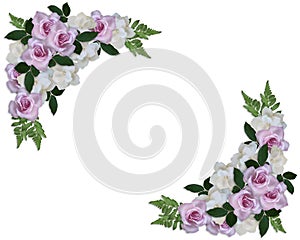Wedding Invitation Roses Corner design photo