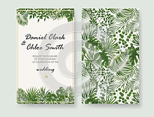 Wedding Invitation, rsvp modern card Design. Vector natural, bot