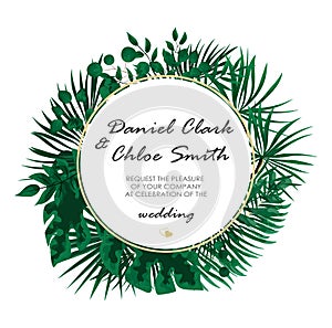 Wedding Invitation, rsvp modern card Design. Vector natural, bot