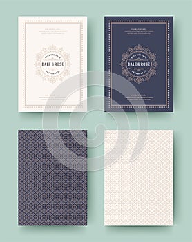 Wedding invitation save the date cards vintage typographic template design.